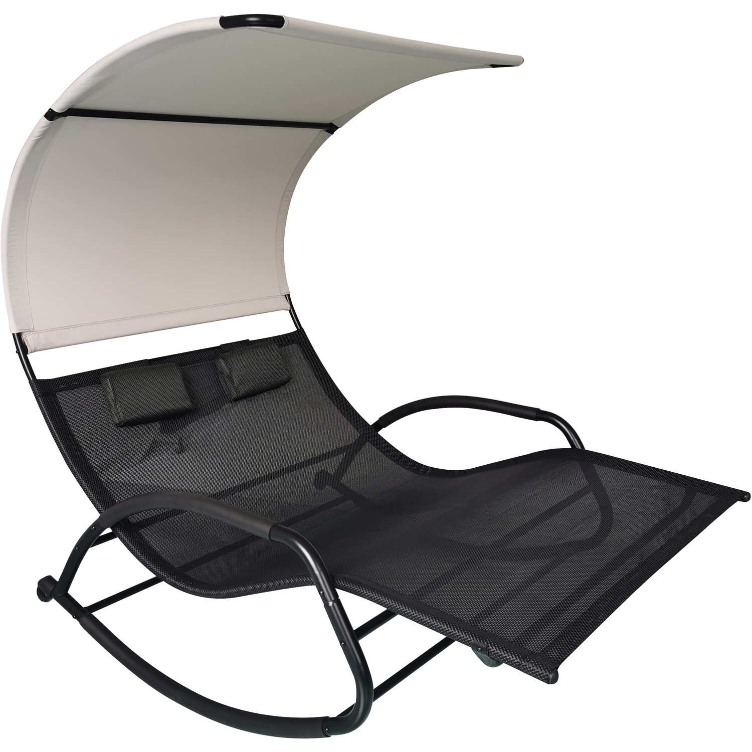 Outdoor Essentials Carmen Black Double Chaise Rocker Chair Image 2