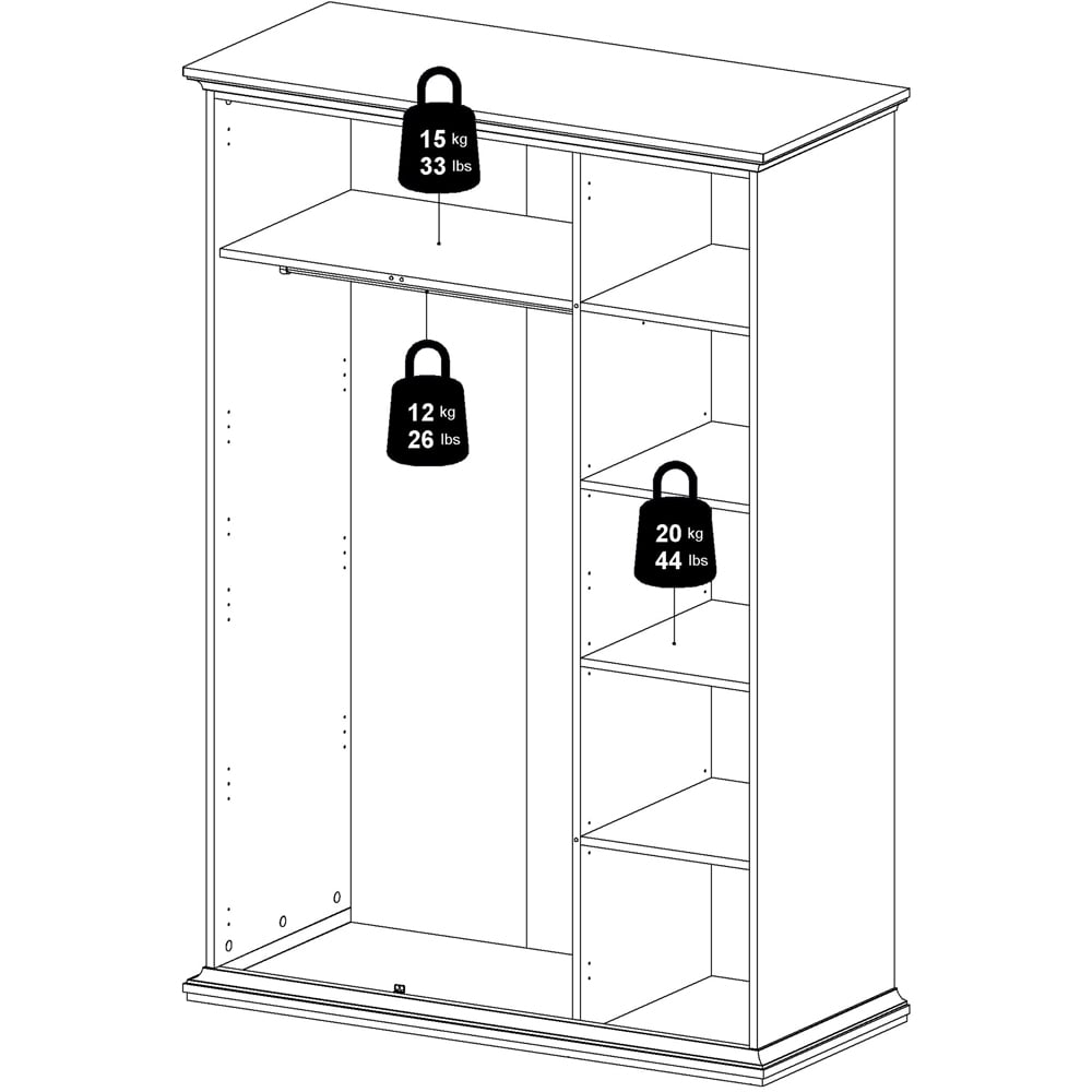 Florence Paris 3 Door Matt Grey Wardrobe Image 7