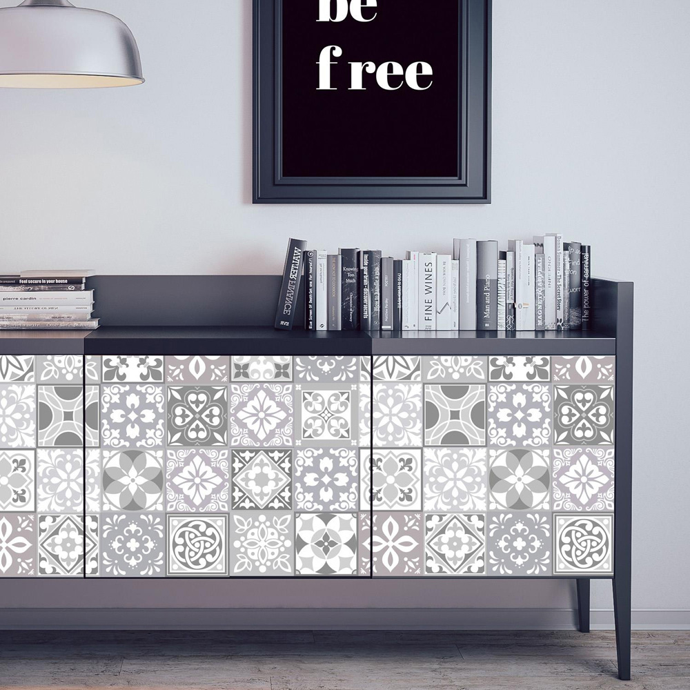 Walplus Grey Paradise Mediterranean Tile Sticker 15cm 48 Pack Image 2