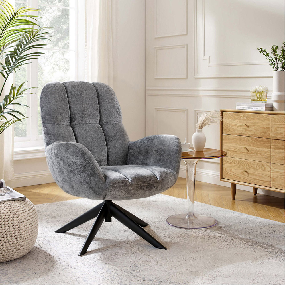 Loft24 Glenfield Grey Chenille Accent Chair Image 8