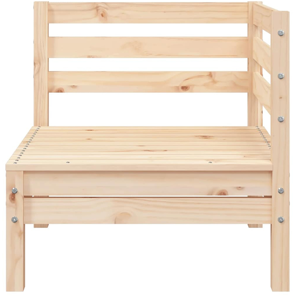 Walplus 2 Seater Solid Pine Wood Garden Sofa with Footstool Image 4