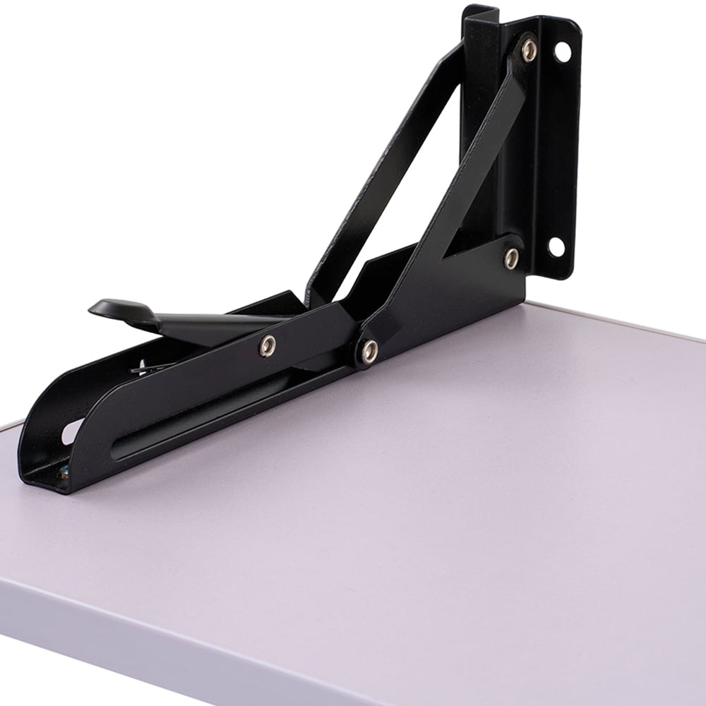 Living and Home White Wall Mounted Folding Table with Iron Brackets 52 x 24cm Image 6