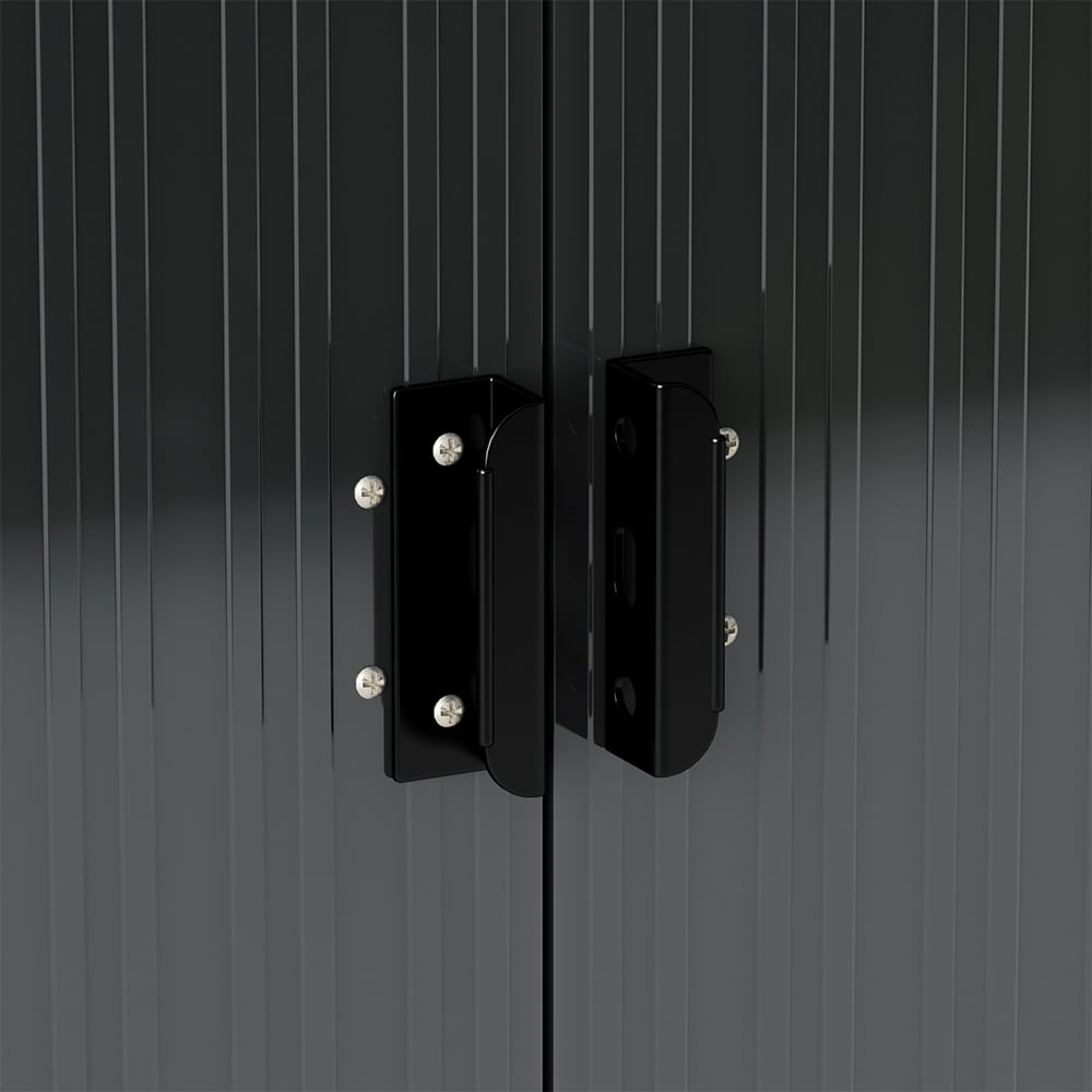 Living and Home 7 x 4ft 2 Door Anthracite Metal Garden Storage Shed Image 4