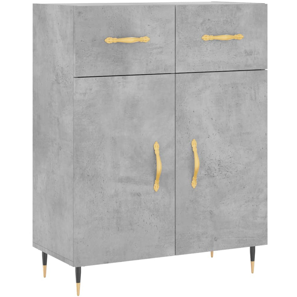 vidaXL 4 Door 2 Drawer Concrete Grey Highboard Image 7