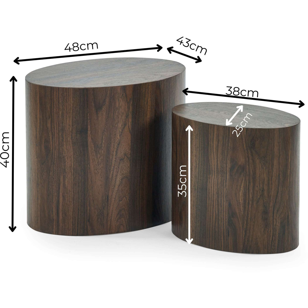 Julian Bowen Toba Walnut Effect Nest of Tables Set of 2 Image 8