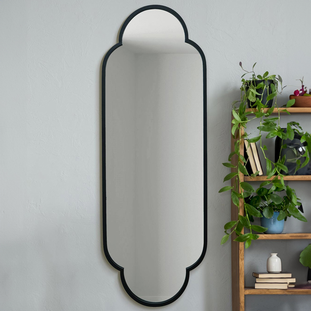MirrorOutlet The Duplici Black Metal Double Arched Oval Wall Mirror 170 x 59cm Image 2