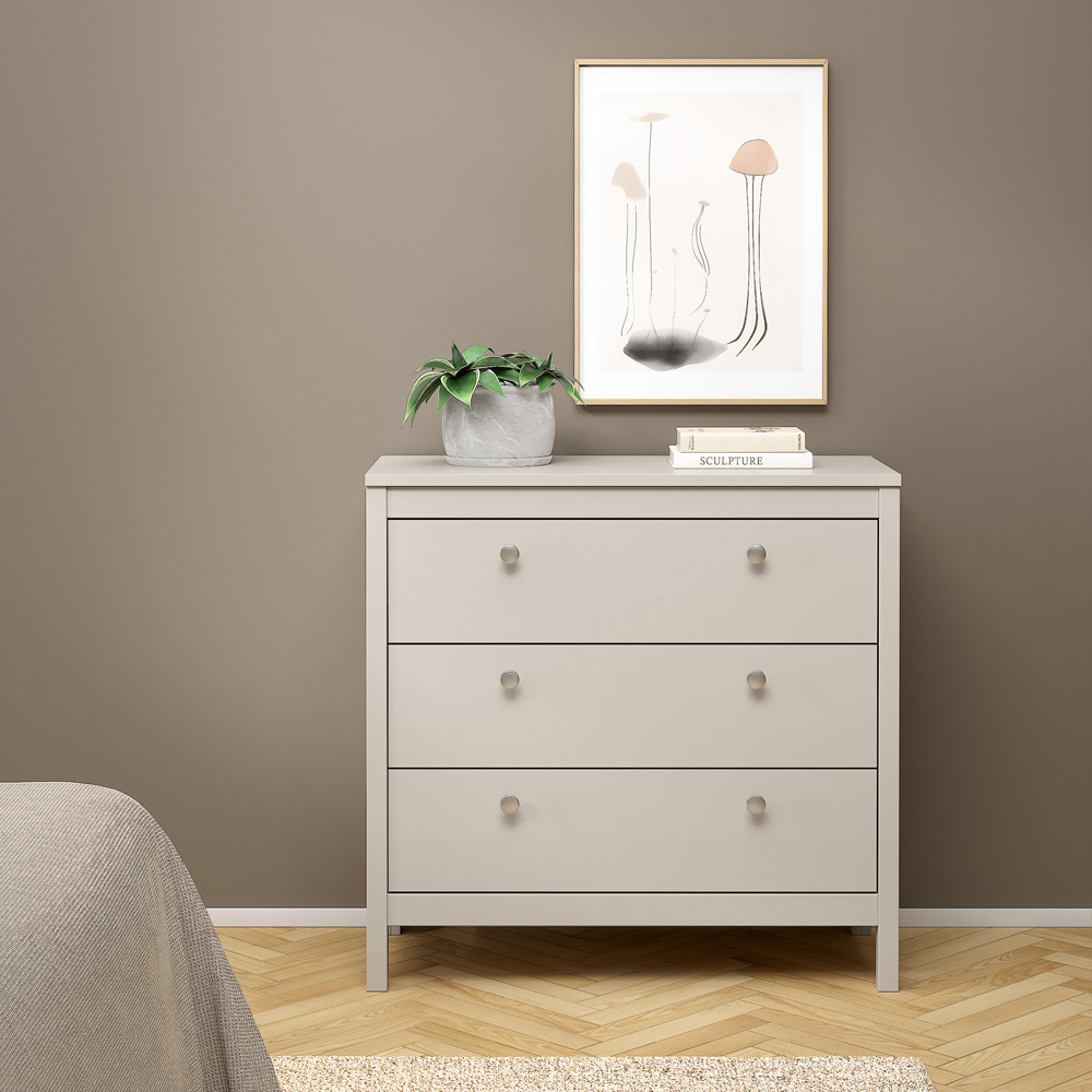 Florence Madrid 3 Drawer Cashmere Chest of Drawers Image 5