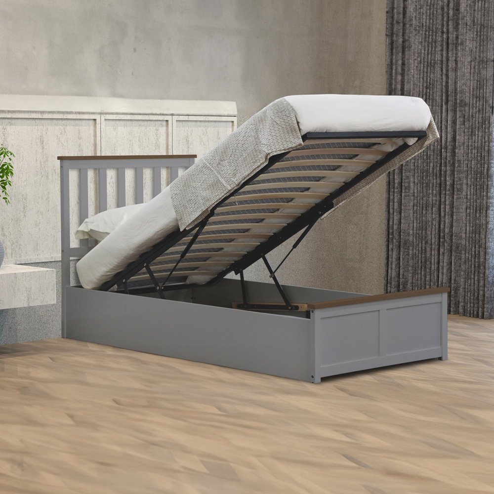 Comfy Living Single Grey Gas Lift Ottoman Bed Image 2