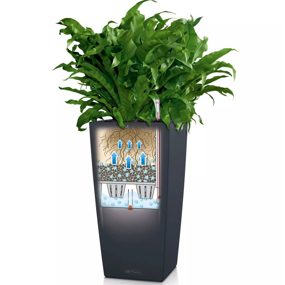 Lechuza Cubico Colour 40 White Poly-Resin Self-Watering Planter 75cm Image 3