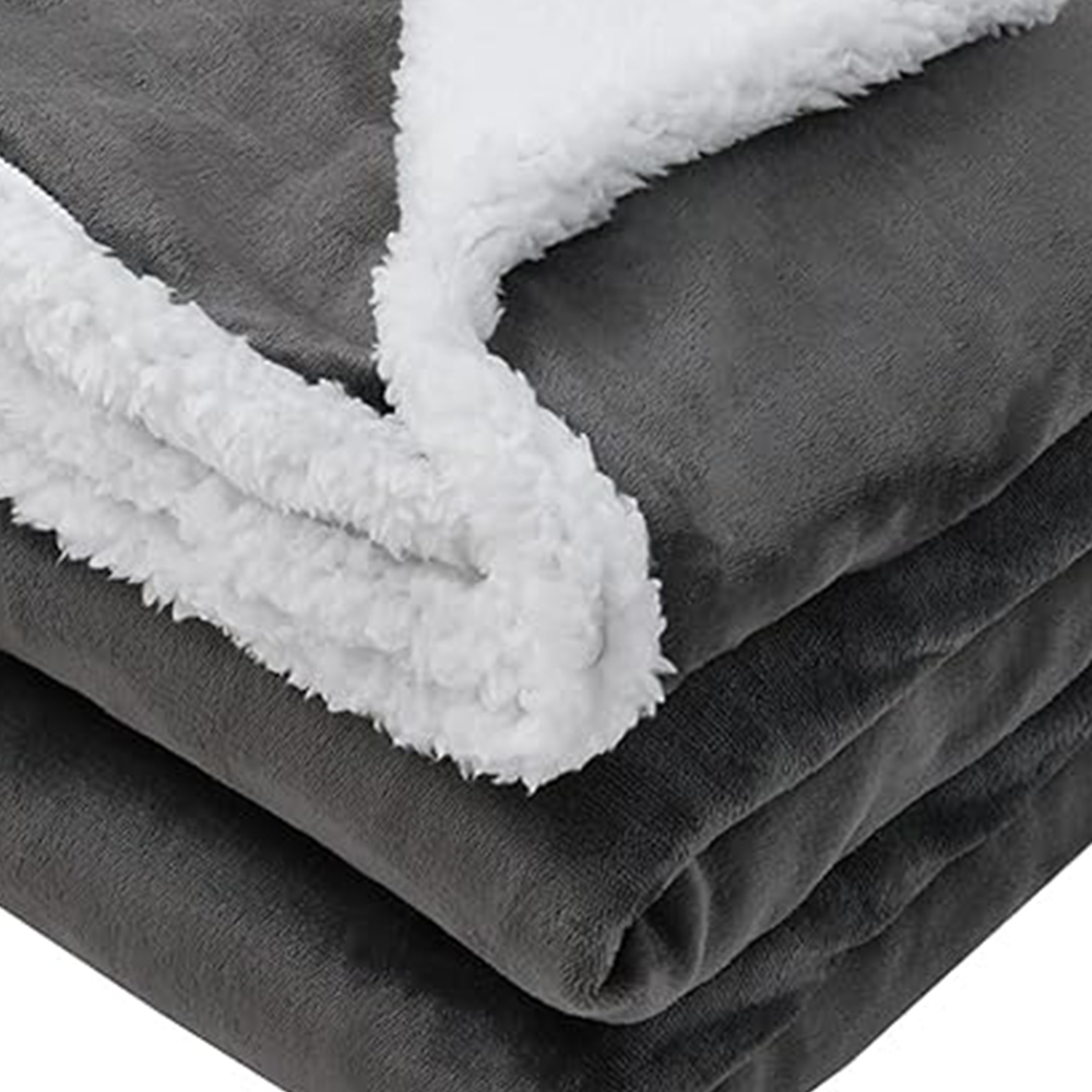 GlamHaus Dark Grey Heated Blanket 160 x 130cm Image 2