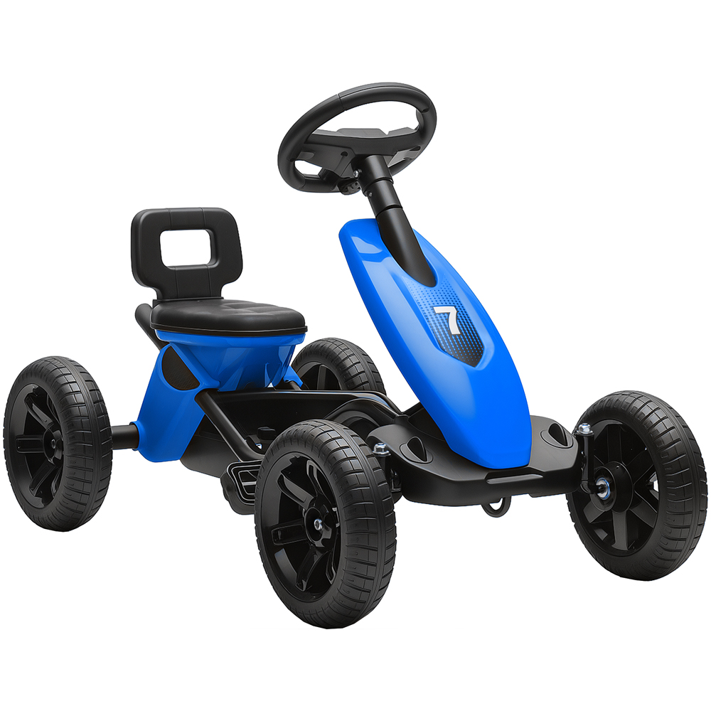 Tommy Toys Kids Pedal Go Kart with Silent EVA Wheels Blue Image 1