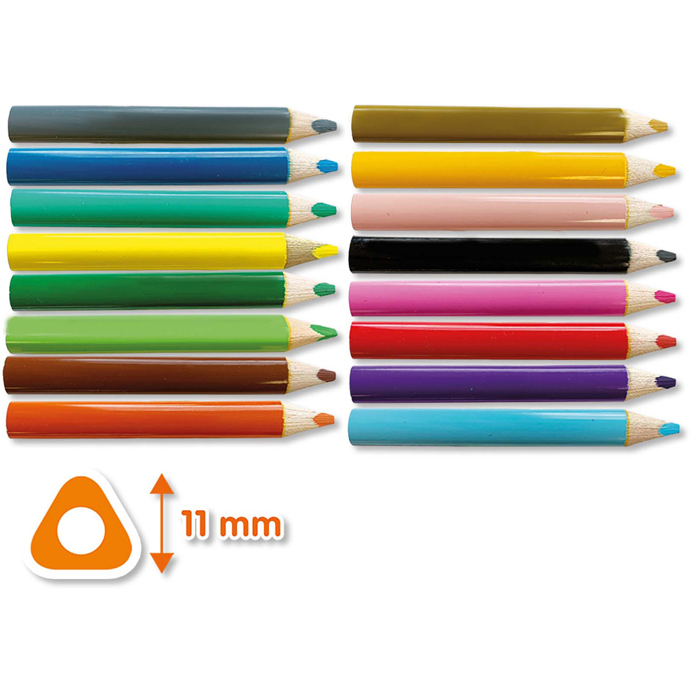 SES Creative Triangular Grip Colouring Pencils 16 Pack Image 2
