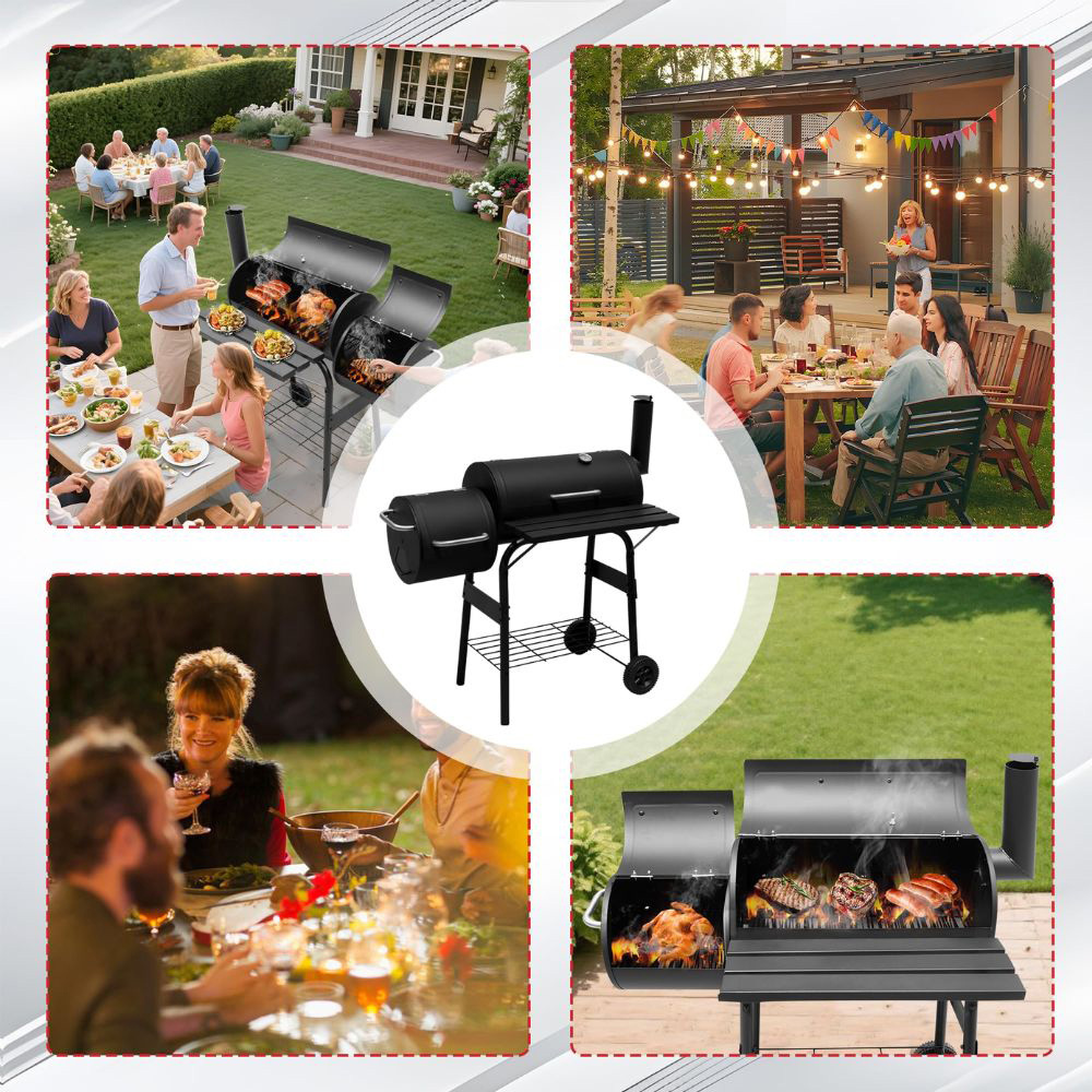 Alivio Large Oil Drum Charcoal BBQ Grill Image 5