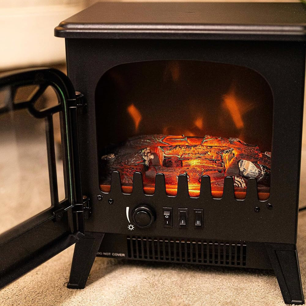 Marco Paul Black 1850W Electric Fireplace Image 3