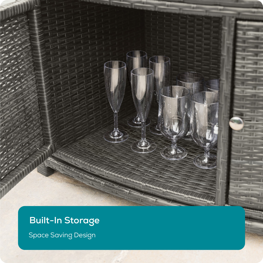 Lay-Z-Spa 2 Door 2 Shelf Grey Round Rattan Spa Surround 180cm Image 5