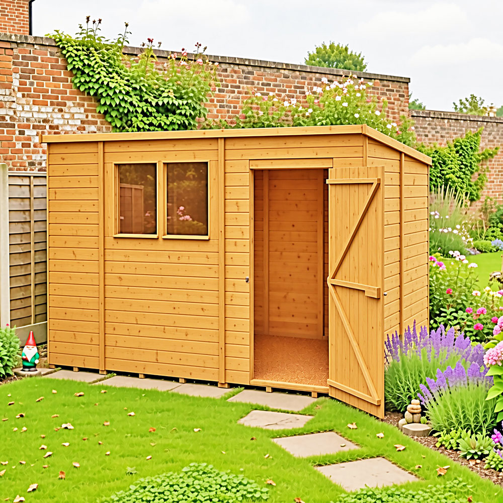 Shire 10 x 6ft Overlap Pent Shed Image 4