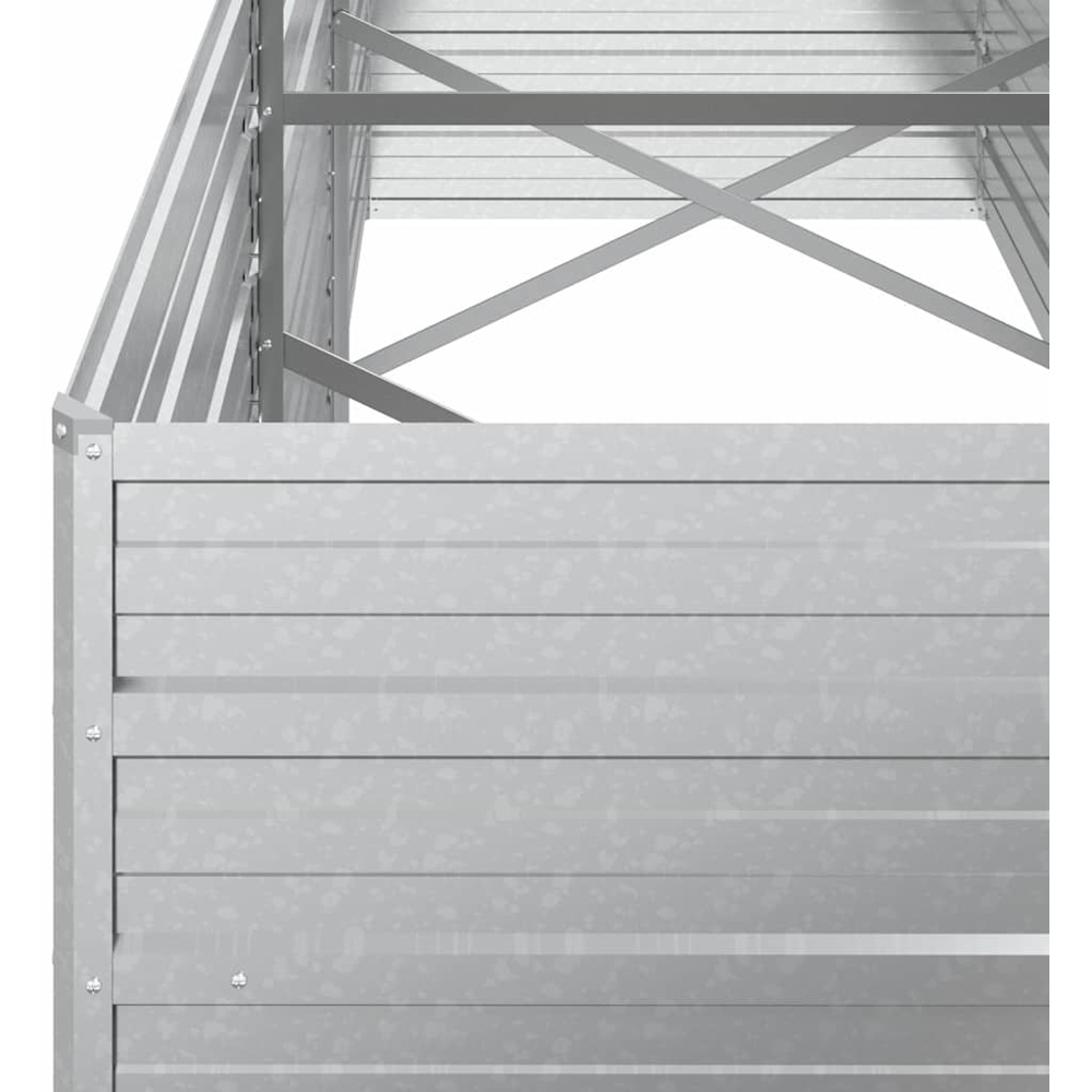 vidaXL Silver Galvanised Steel Raised Garden Bed 77 x 80 x 240cm Image 5