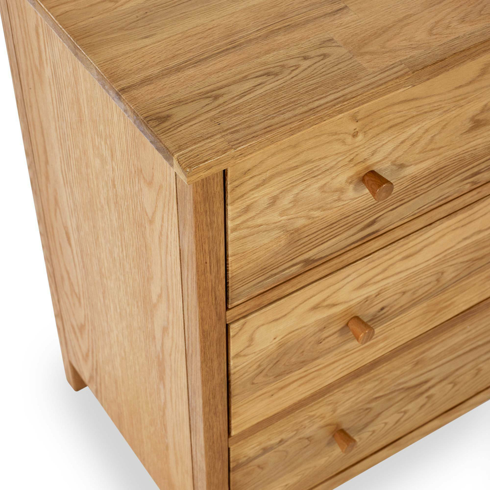 Julian Bowen Coxmoor 3 Drawer Oak Chest of Drawers Image 6