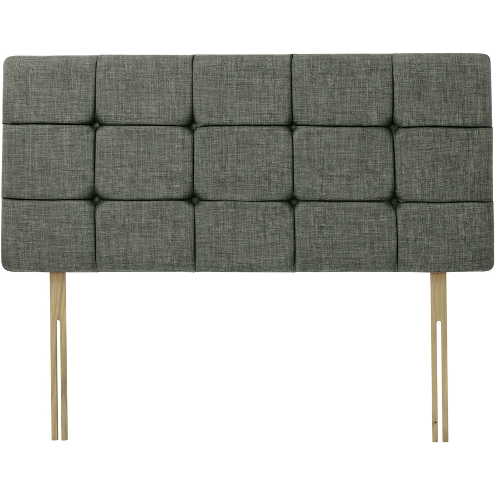 Bedmaster Single Charcoal Linen Pearl Squared Headboard Image 2