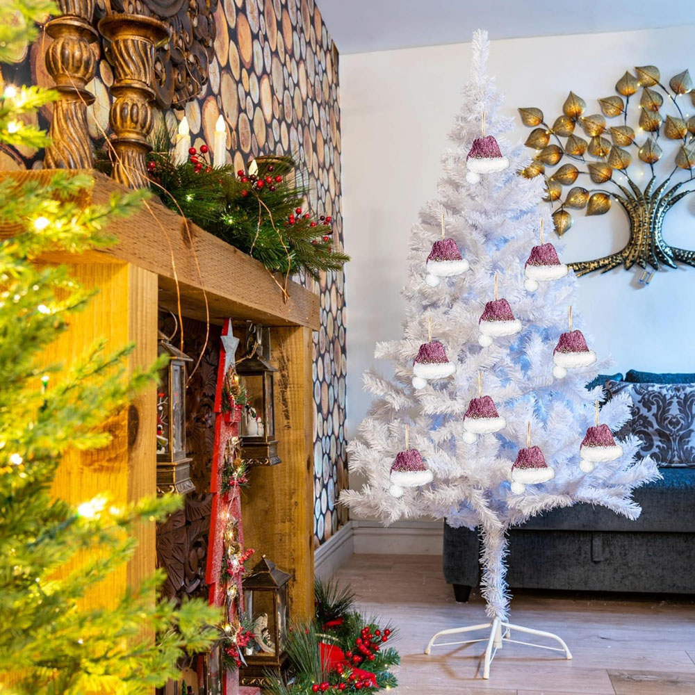 Shatchi Pink Santa Hat Hanging Christmas Decoration Image 2