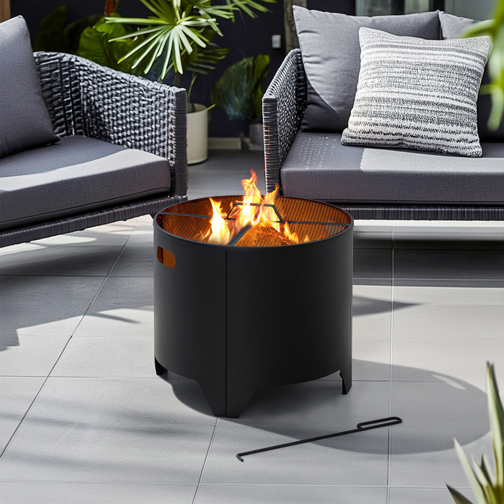 Sunjoy 51 x 51cm Outdoor Steel Fire Pit with Fire Poker Image 3