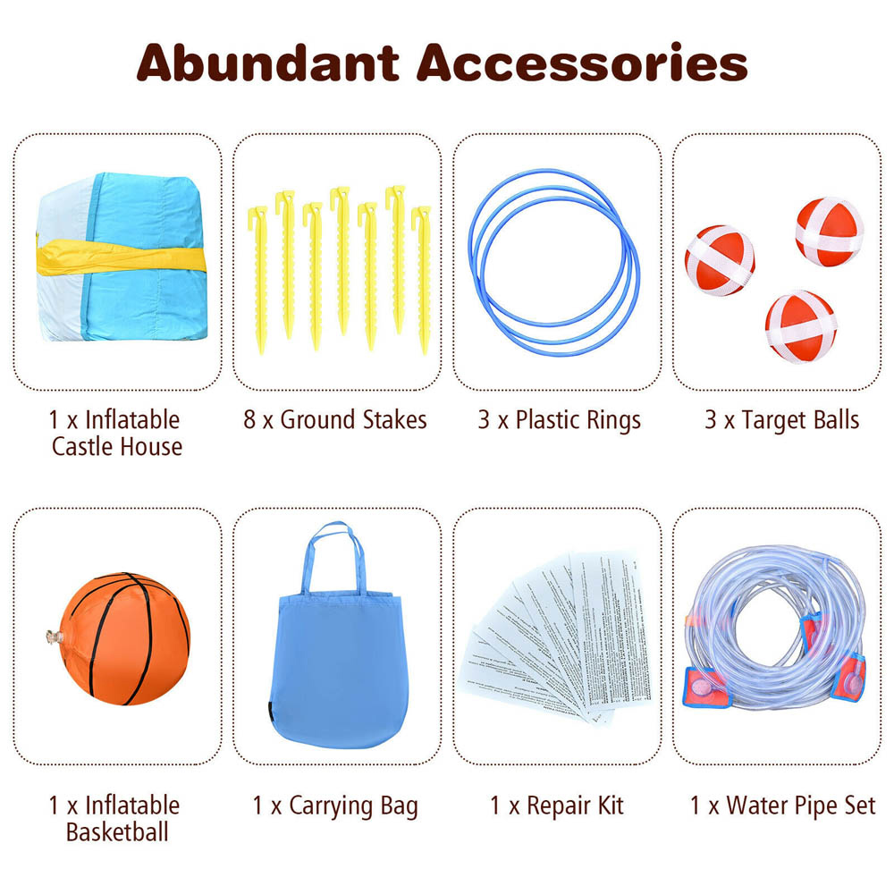 Costway Inflatable Double Water Slide Bouncy Castle Image 7