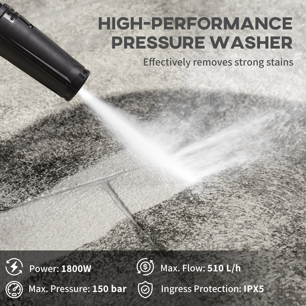 DURHAND 845-866V70YL 1800W Yellow Power Washer 150Bar Image 4