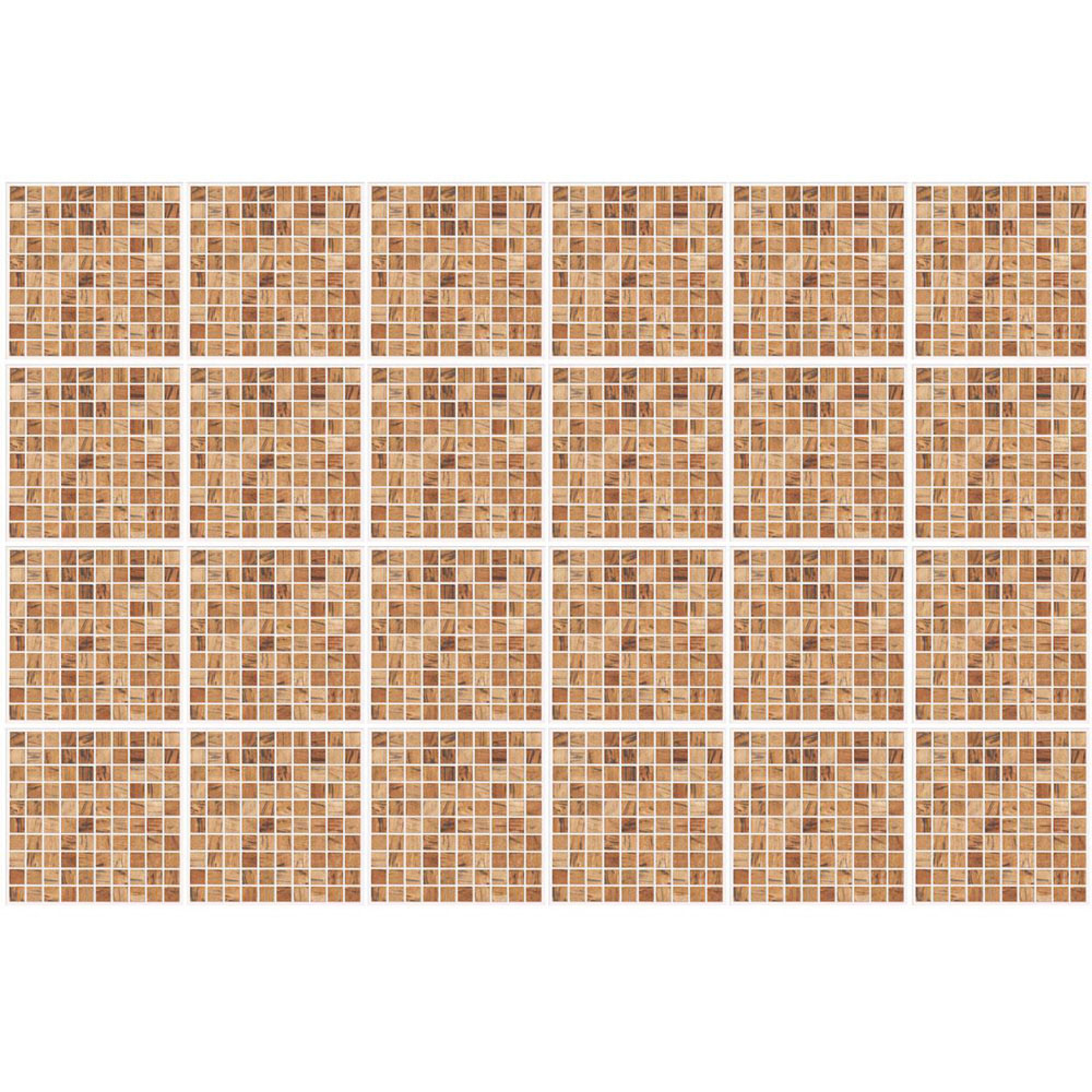 Walplus Triana Marble Brown and Cream Mosaic Tile Sticker 24 Pack Image 2
