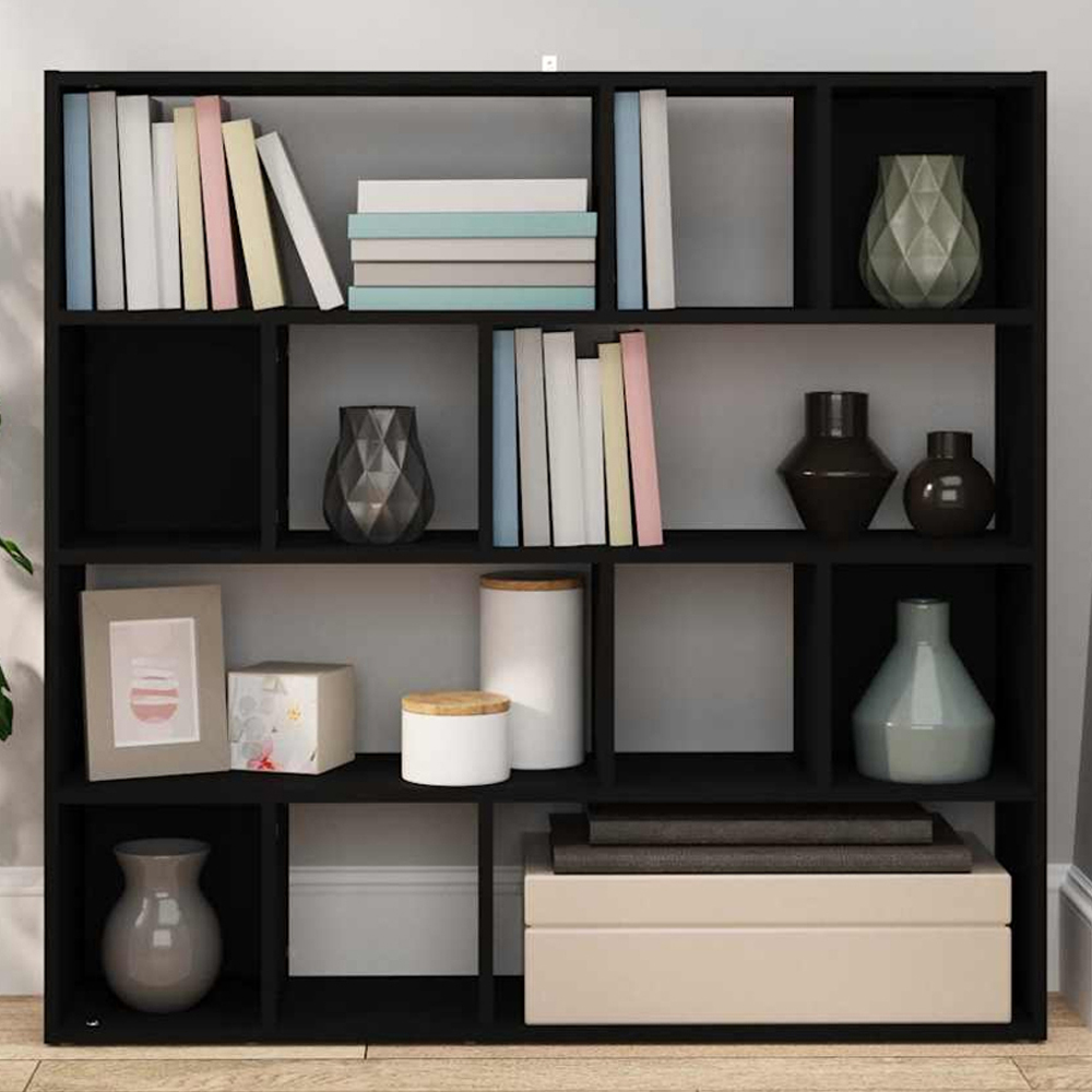 vidaXL 12 Shelf Black Bookcase Image 1