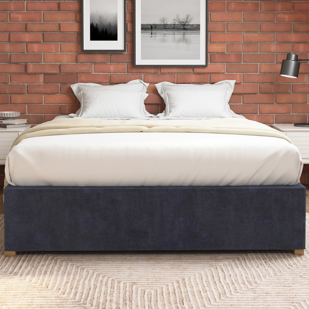 Aspire Furniture Double Ebony Plush Platform Ottoman Bed Image 3