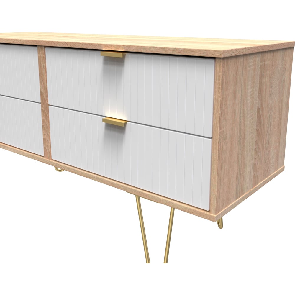 Crowndale 4 Drawer White Matt and Bardolino Oak Chest of Drawers Ready Assembled Image 5