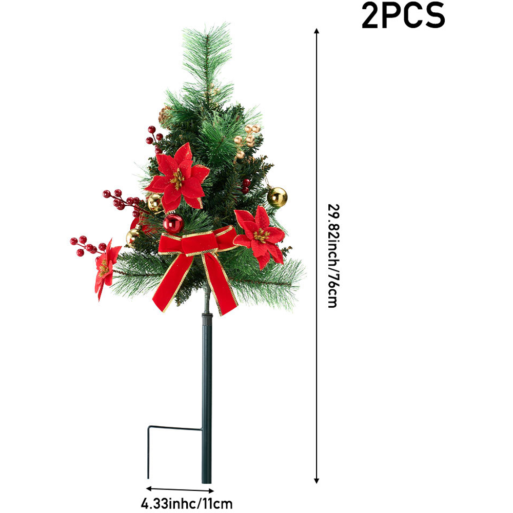 Living and Home Red Poinsettias and Pinecones Artificial Christmas Urn Filler 2 Pack Image 8