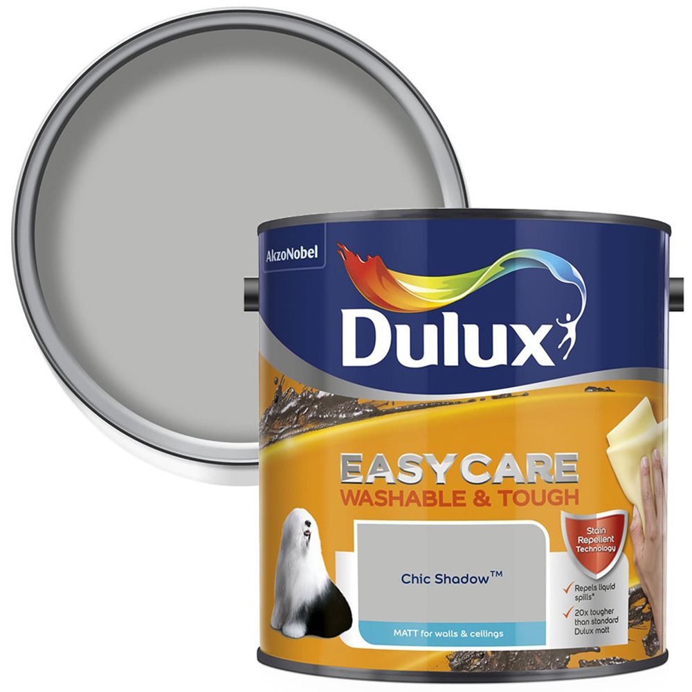 Dulux Easycare Washable & Tough Chic Shadow Matt Emulsion Paint 2.5L Image 1