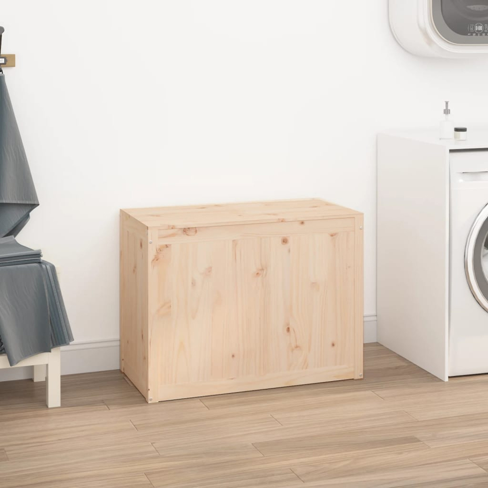 vidaXL Solid Pine Wood Laundry Basket 88.5 x 44 x 66cm Image 2