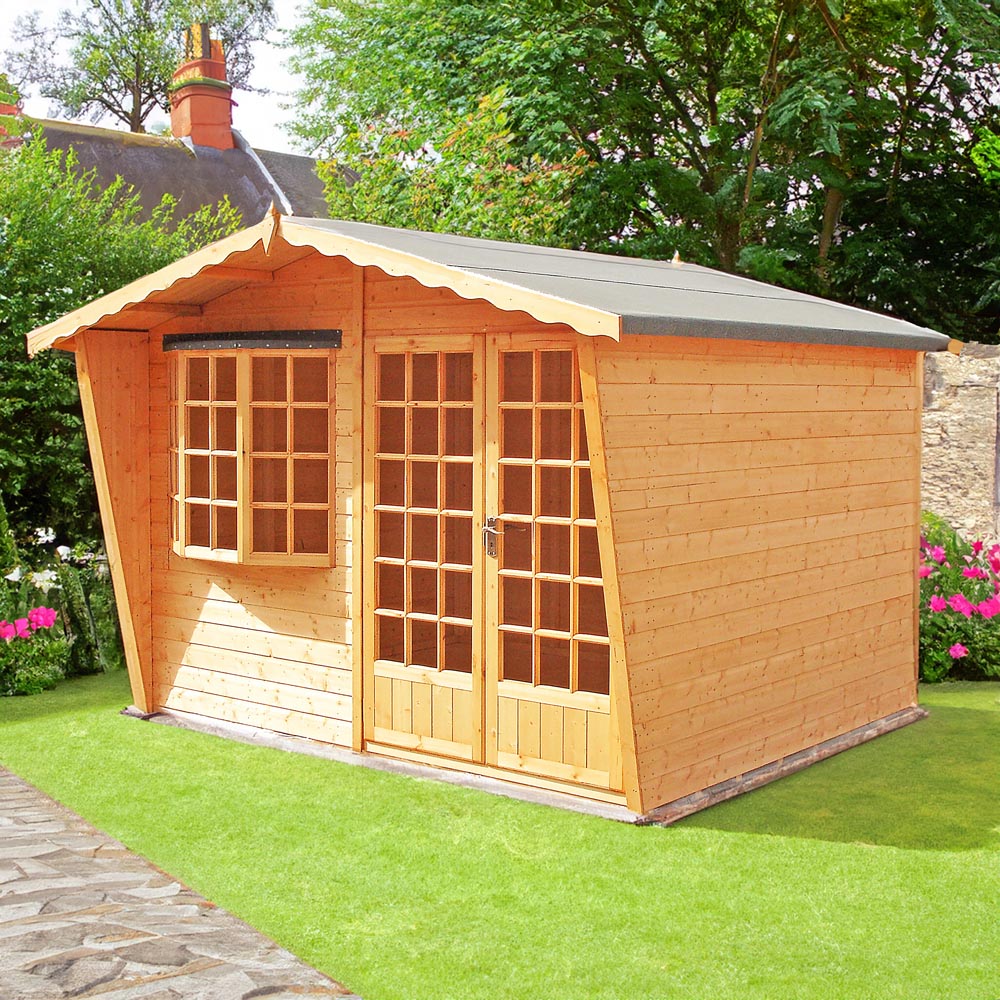 Shire Goodwood 10 x 10ft Shiplap Style C Security Cabin Apex Summerhouse Image 2