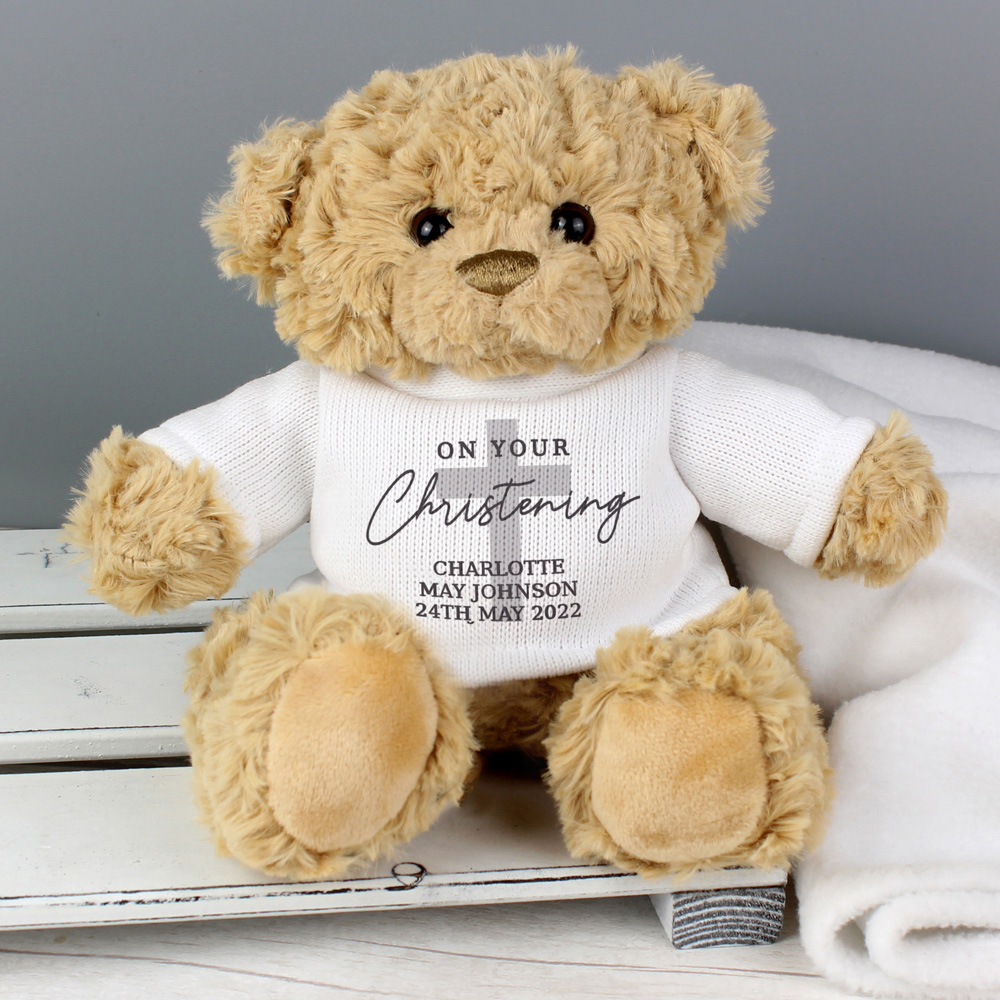 Personalised Memento Personalised On Your Christening Teddy Bear Image 3