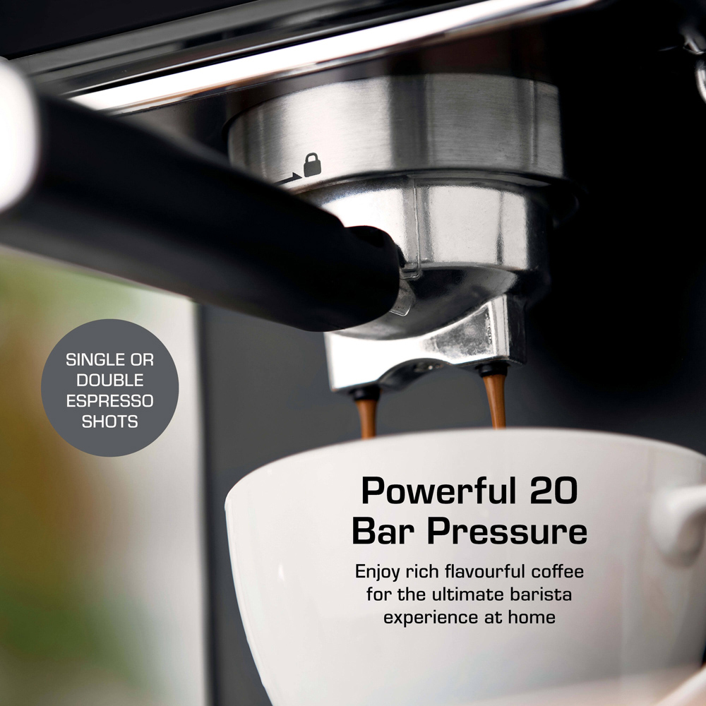 Swan SK22113BLK Black 20 Bar 1.5L Pump Espresso Digital Coffee Machine 1350W Image 5