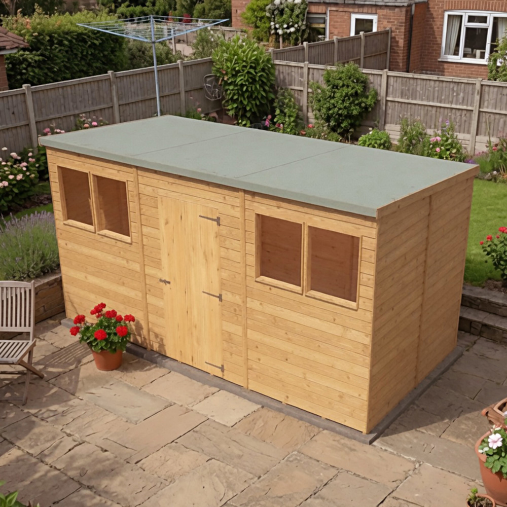 Shire 12 x 6ft Overlap Pent Garden Shed Image 4