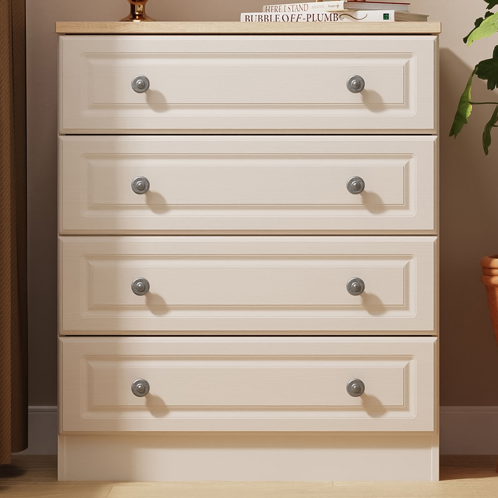 Crowndale Norfolk 4 Drawer Kashmir Ash and Bardolino Oak Chest of Drawers Ready Assembled Image 1