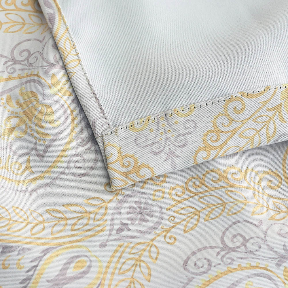 Alan Symonds Victoria Ochre Room Darkening Ring Top Eyelet Curtains 168 x 229cm Image 4