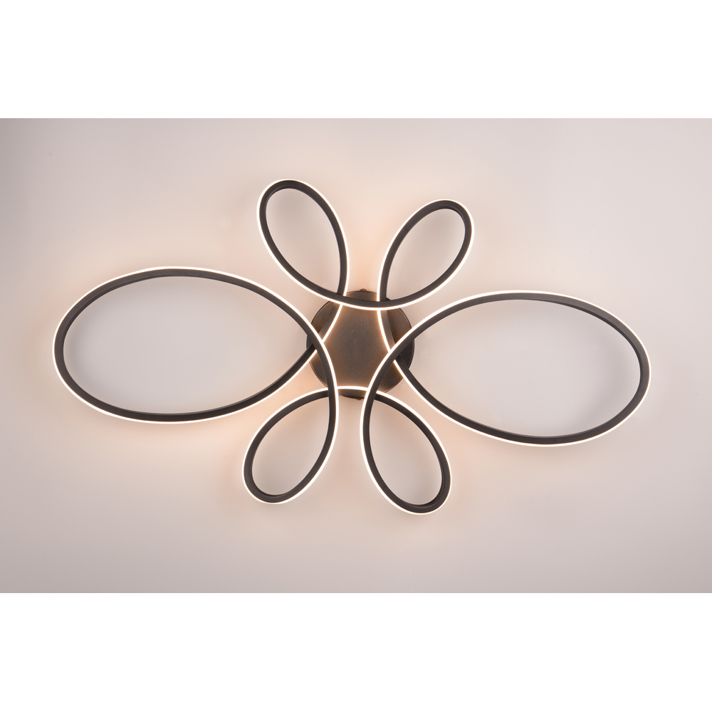TRIO Fly Black Matt Integrated LED Ceiling Light Image 4