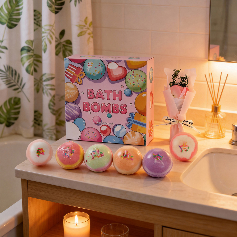 Living and Home 6 Piece Multicolour Bath Bomb Spa Gift Set Image 2
