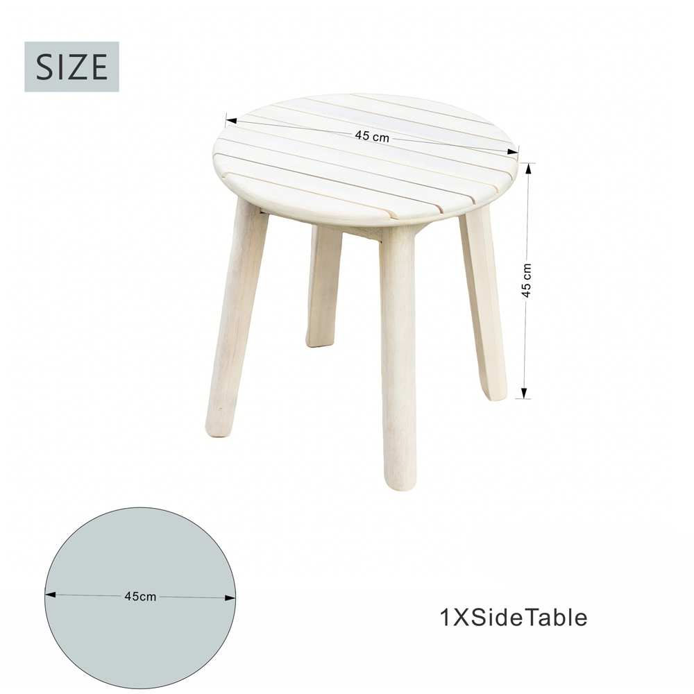 Direct Wicker Naturally Sanded Wooden Garden Side Table Image 9