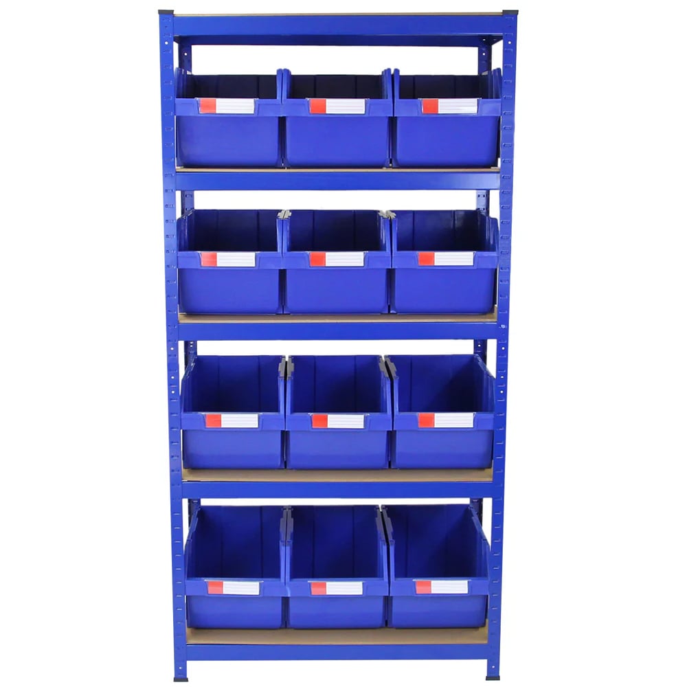 Monster Shop T Rax 5 Shelf Blue Shelving Unit with 12 Storage Bins Image 6