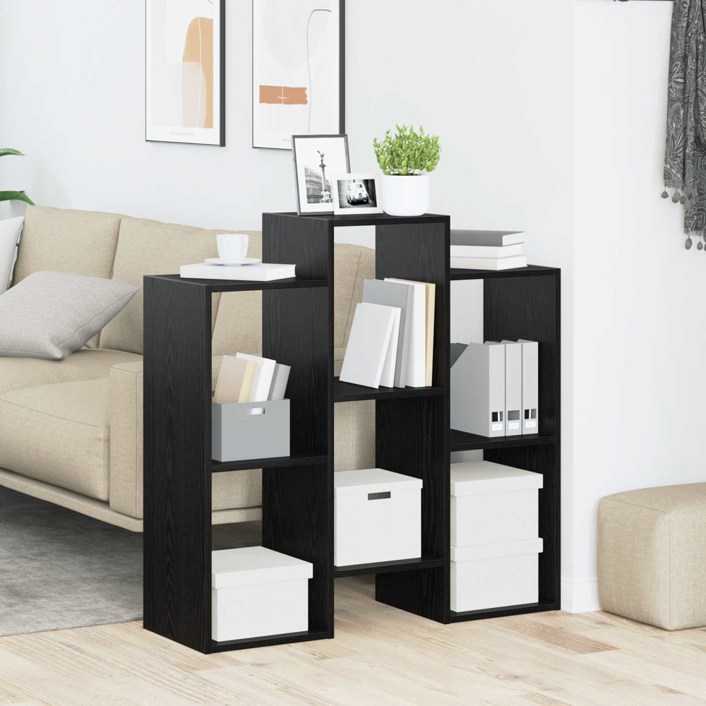 vidaXL 6 Shelf Black Oak Sideboard Image 7