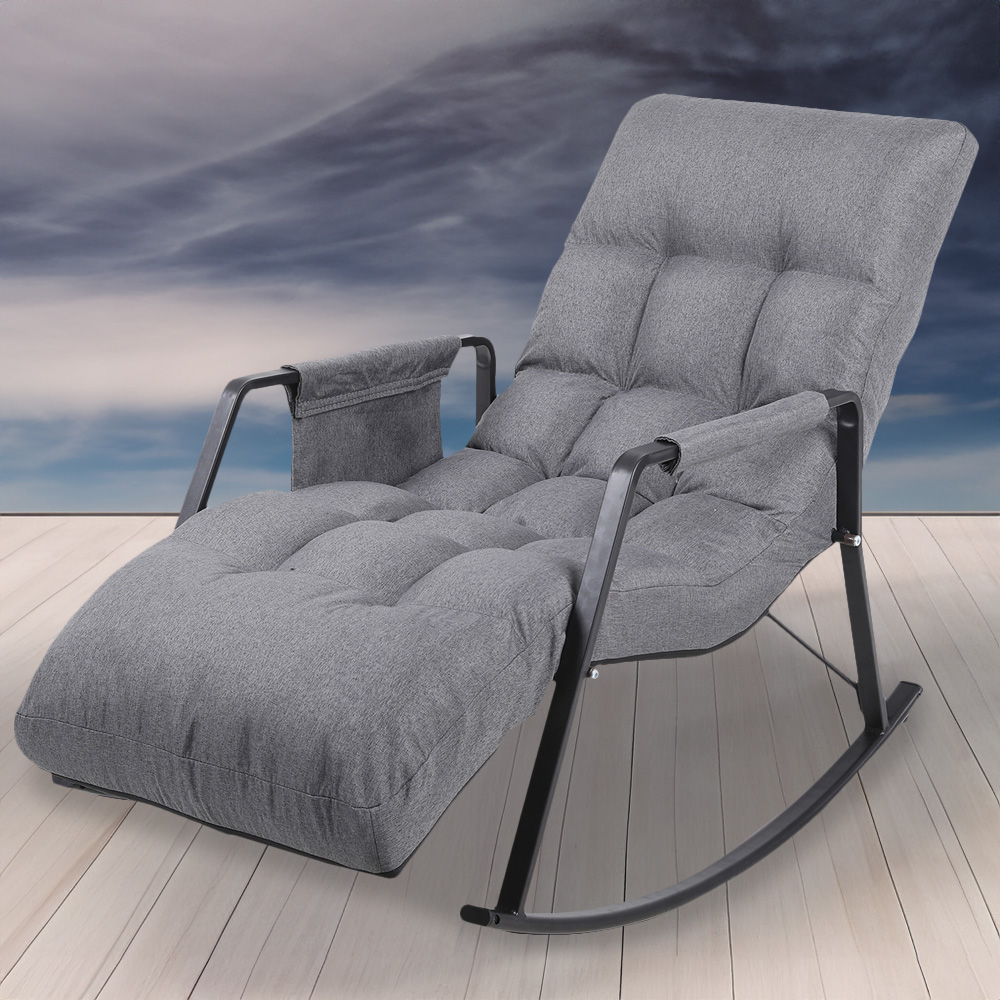 Furniture One Grey Adjustable Chaise Lounge Armchair Image 1