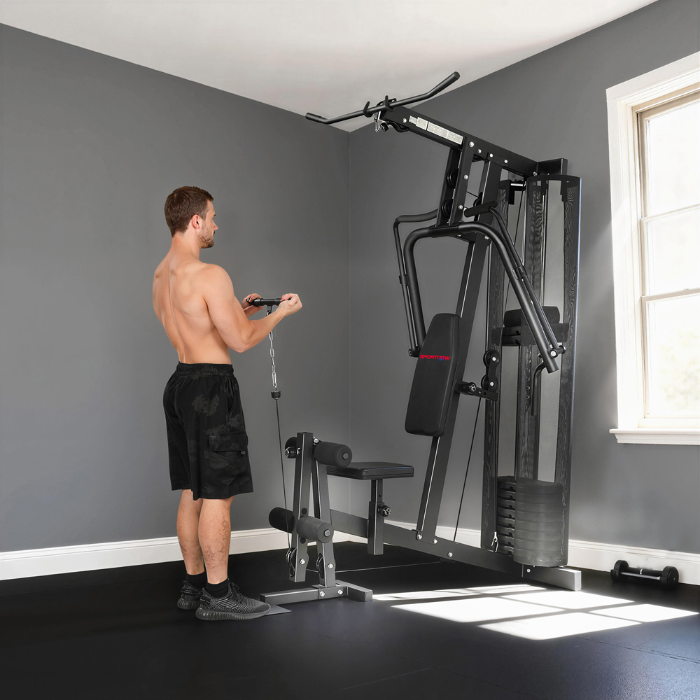 SPORTNOW Multi Function Adjustable Weight Training Home Gym Workout Station Image 4