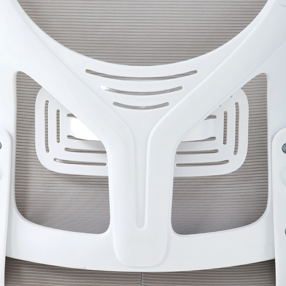 Living and Home White and Grey Mesh Swivel and Adjustable Office Chair Image 7