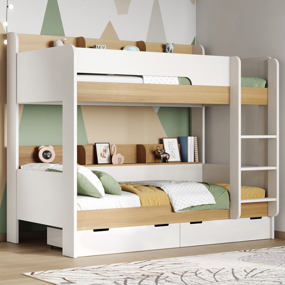Flair Eddie Oak Wooden Storage Bunk Bed Image 1