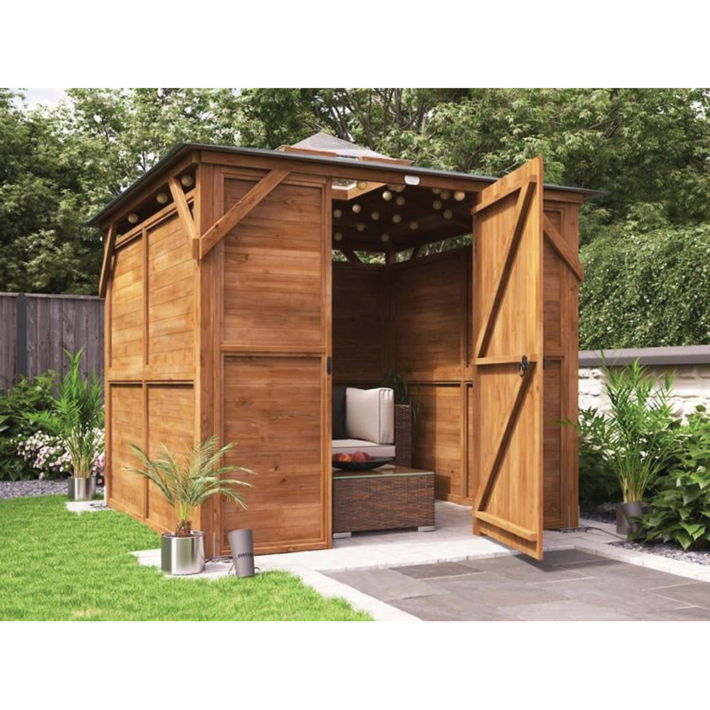 Dunster House Utopia 3 x 3m Brown Wooden Diamond Corner Pergola Image 4